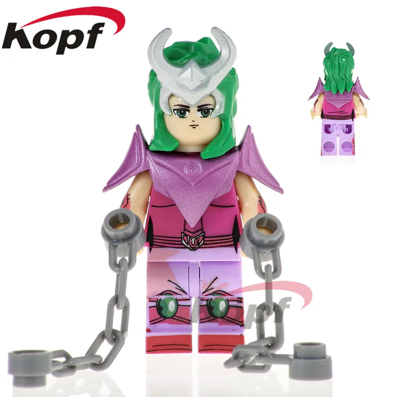 

Single Sale Super Heroes Saint Seiya Knights of the Zodiac Andromeda Hyoga Aborigines Building Blocks Children Toys Gift PG1154