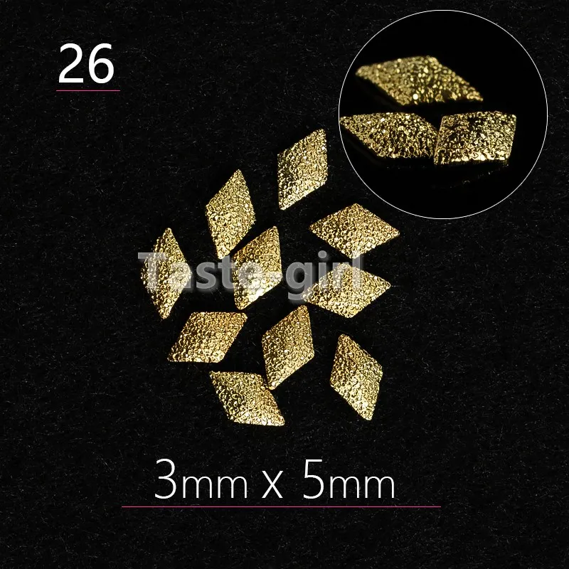 500 шт 3D DIY матовая поверхность металлизированные для дизайна ногтей украшения Золото Серебряная заклепка аксессуары для маникюра DIY ползунок украшения для ногтей - Цвет: Style 26