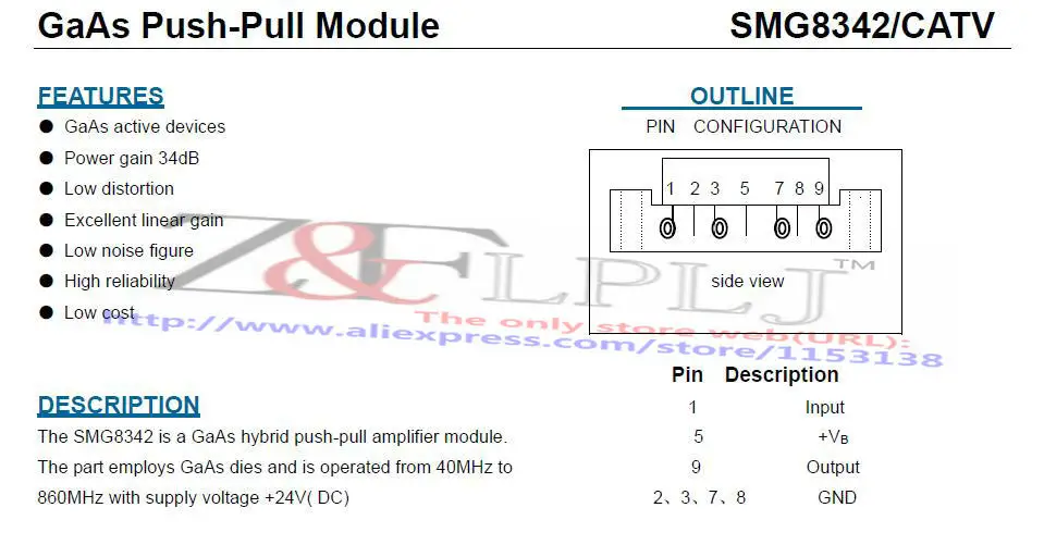 SMG8342/CATV SMG8342 8342 модуль усилителя 40 МГц до 860 МГц 24VDC 2 шт./лот