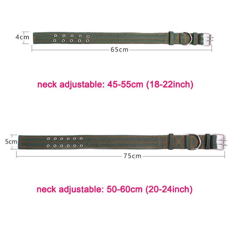 Зеленый, красный, черный, синий ошейник для больших собак Регулируемый прочный Четырехслойный нейлоновый ошейник для собак двойные штифты с пряжкой