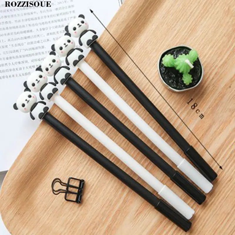 

36PCS Gel Pens Chinese Panda Pen for Children Blue or Black Gel Pen 0.5 mm Animal Kawaii Pens for School Stationery Wholesale