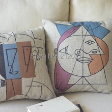 Эскизы для влюбленных Пикассо, домашний декор, подушка из льняного полотна, подушки для дивана, декоративные подушки