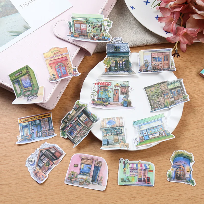 

45pcs/lot Japanese Style Vintage House Retro Travel Scenery Vintage Romantic Love For Diary Decoration Diy Scrapbooking Sticker