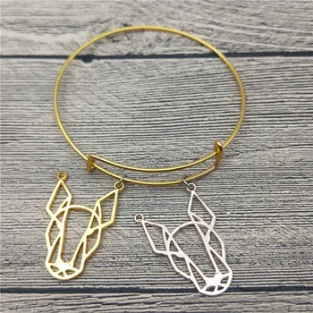 

New Origami Bull Terrier Bangles Cute Origami Bull Terrier Bangles Bracelets Fashion Animal Pet Jewellery