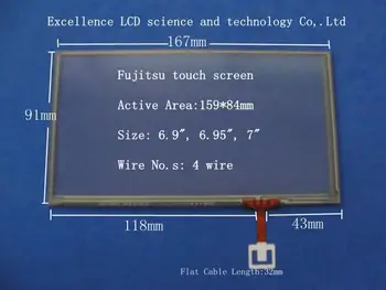 

Original 6.9" 6.95" 7" 4 wires Touch Screen for Fujistu for Car GPS Navigation