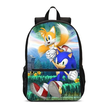 

New Sonic The Hedgehog School Backpack For Teenager Boys Cartoon Shadow Print School Bags Kids Schoolbag Children Laptop Bookbag