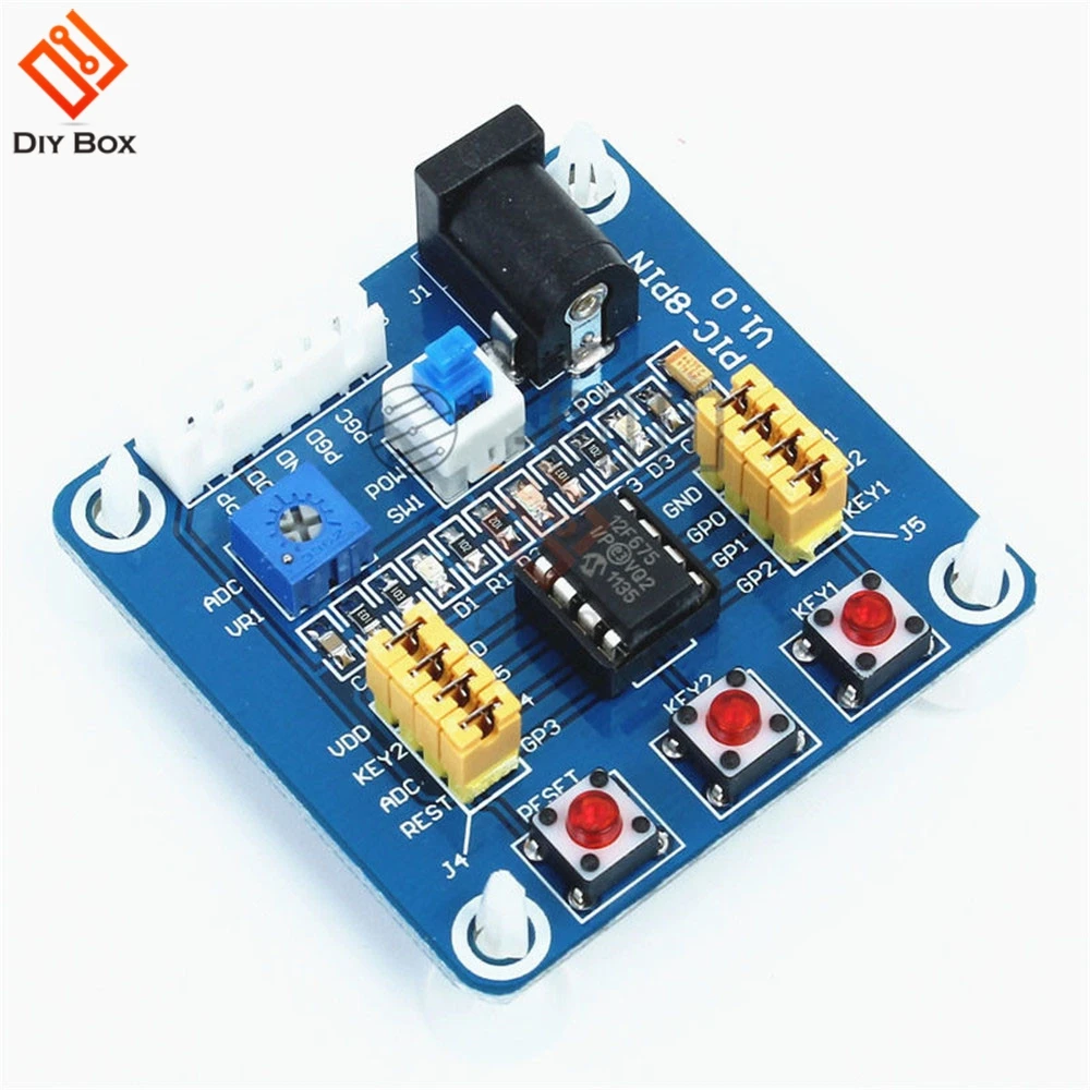 Макетная плата PIC12F675 макетная с USB кабелем внешний 5 В DC разъем питания интерфейс