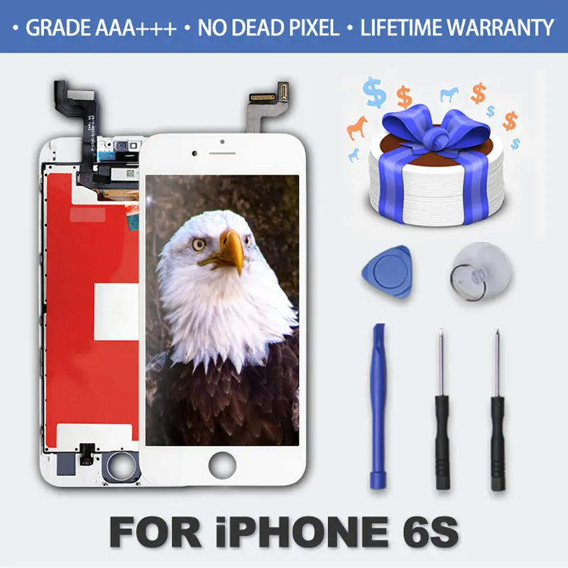 

AAA Quality Celular LCD Screen For iPhone 6 6S Plus LCD Display Touch Screen Digitizer Assembly With 3D Touch White/Black +Gift