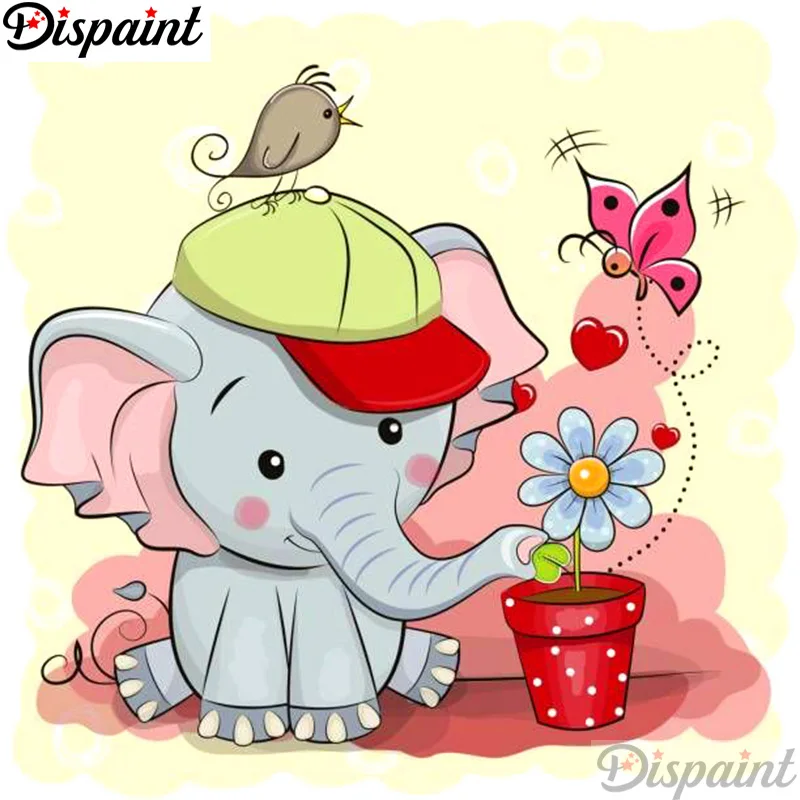 

Dispaint Full Square/Round Drill 5D DIY Diamond Painting "Dog flower" Embroidery Cross Stitch 5D Home Decor A12524