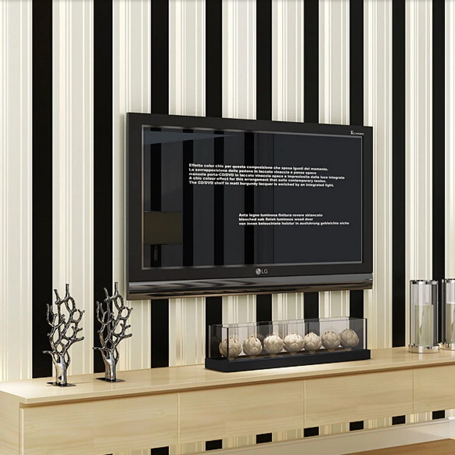 Beibehang 現代の不織布黒 白銀ラメのストライプの壁紙壁 3 D ウォールペーパーロール Papel デ Parede Listrado Striped Wallpaper Wallpaper For Wallspapel De Parede Listrado Aliexpress