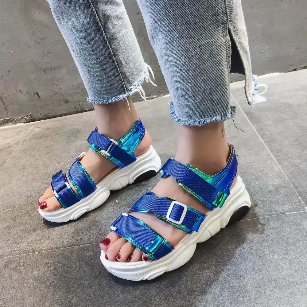 

Summer Women Shoes Platform Sandals Students New Wedge Platform Sports Versatile Korean Version of Retro Chic Shoes Increase