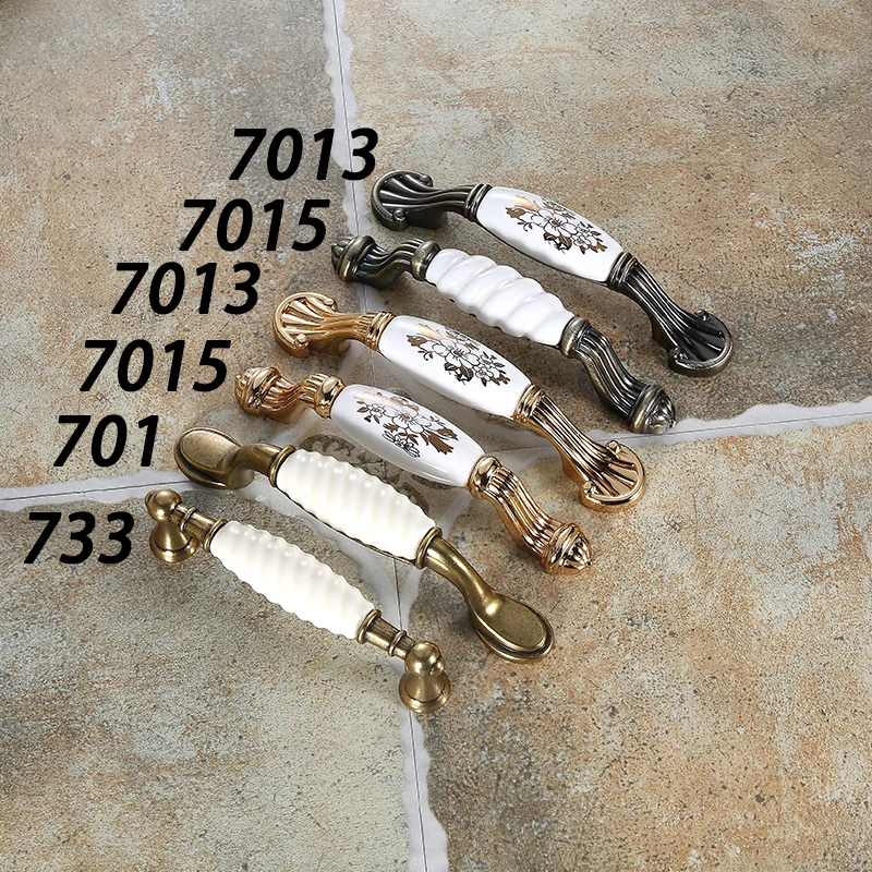 AOBITE الأوروبي مجلس الوزراء دوامة مقبض سيراميك مطبخ دولاب أقلام الباب مقبض نمط خزانة خزانة مقبض مقابض أدراج 7015
