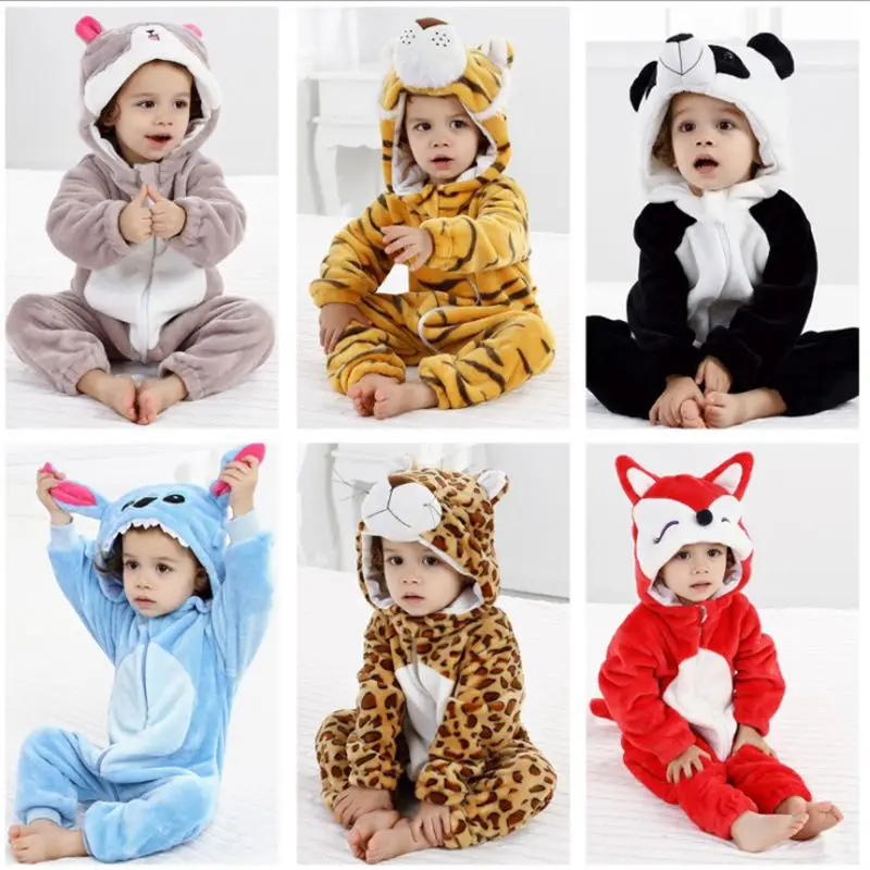 

2018 Infant Romper Baby Boys Girls Jumpsuit New born Bebe Clothing Hooded Toddler Baby Clothes Cute cartoon Panda Romper
