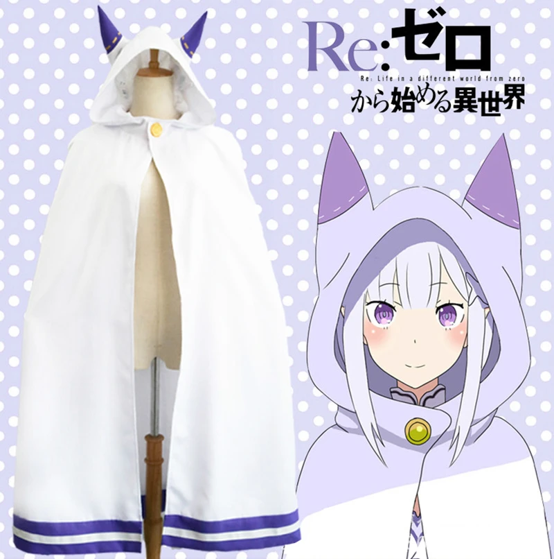 

Re:Zero Starting Life in Another World Emilia Cloth Cosplay Costume Cloak Cape