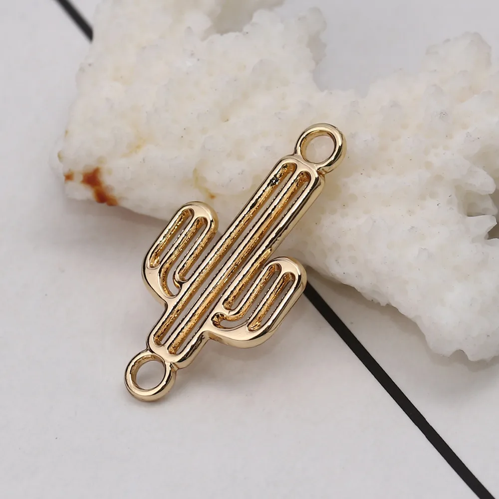 

DoreenBeads Zinc Based Alloy Connectors Cactus Plant Gold Silver Color Jewelry Accessories 27mm(1 1/8") x 13mm( 4/8"), 20 PCs