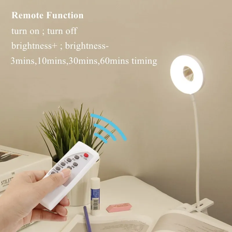 Touch Dimmable настольная лампа с зажимом USB перезаряжаемые освещение для детей чтение Исследование прикроватная Спальня Гостиная