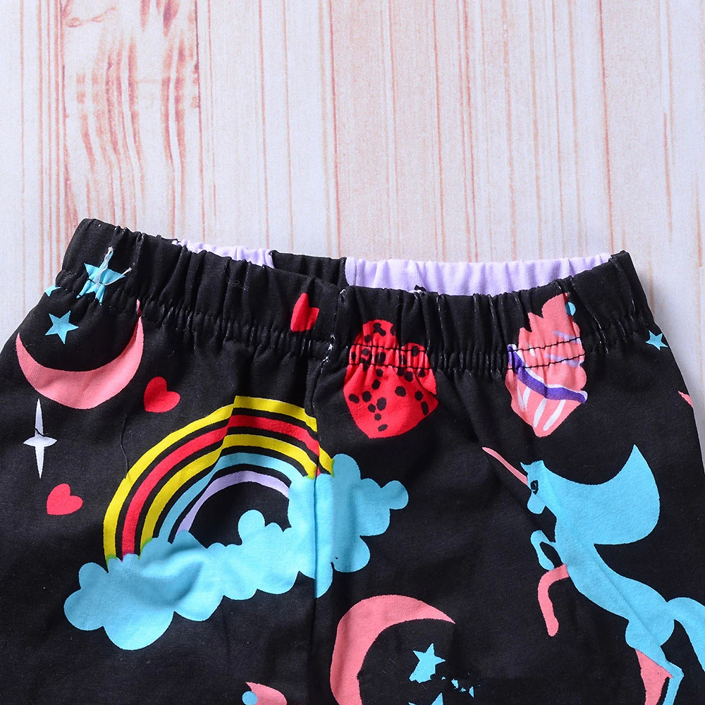 Yeedison Sleeveless Children Clothing Set 2018 Summer Girls Clothes Cotton Kids Outfit Suits 2Pcs Grils Unicorn Dress Pants Sets (3)