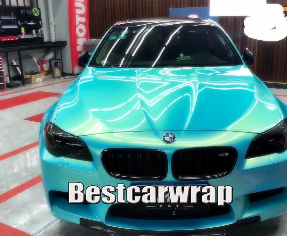 Gloss Shift Blue / gold Vinyl wrap For Car Wrap Covering Styling