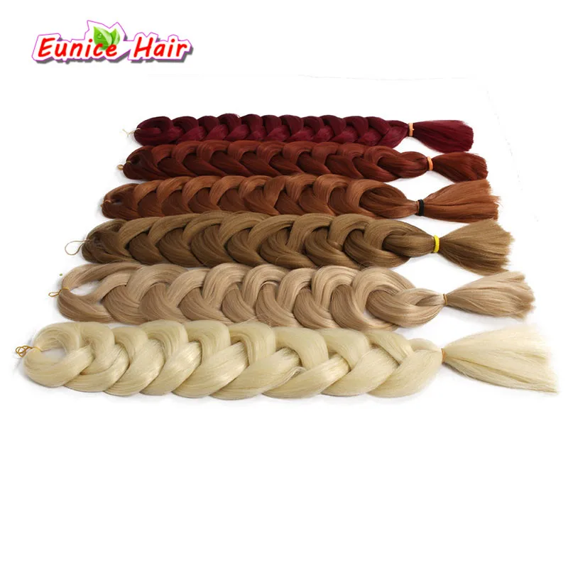 

82" 165g/pack Kanekalon Pure Color Jumbo Braids Hair Extensions Synthetic Crochet Braiding Hair Bulk 3packs/Lot