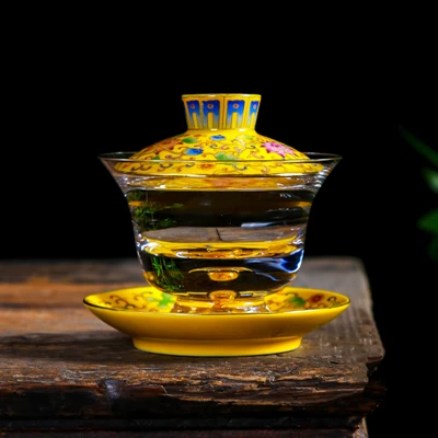Бутик gaiwan фарфоровая чайная чаша в глазури украшение керамическая чайная чашка Китайский кунг-фу чайный набор стеклянная чашка чаша фарфоровые крышки блюдца - Цвет: One gaiwan