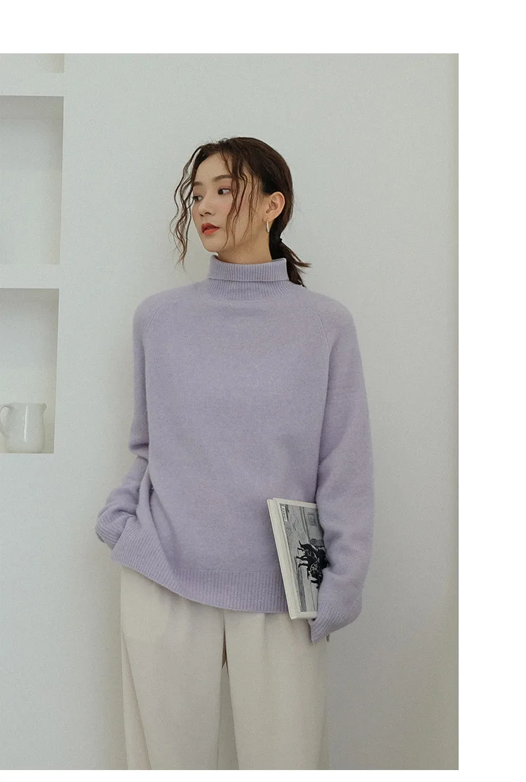 autumn and winter sweater stand collar Korean style casual loose cattle high-end women's pullovers 3737
