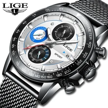 Reloj hombre,, LIGE, Топ бренд, Роскошные мужские часы, водонепроницаемые, ультра тонкие, дата, наручные часы, мужские, хронограф, повседневные, кварцевые часы