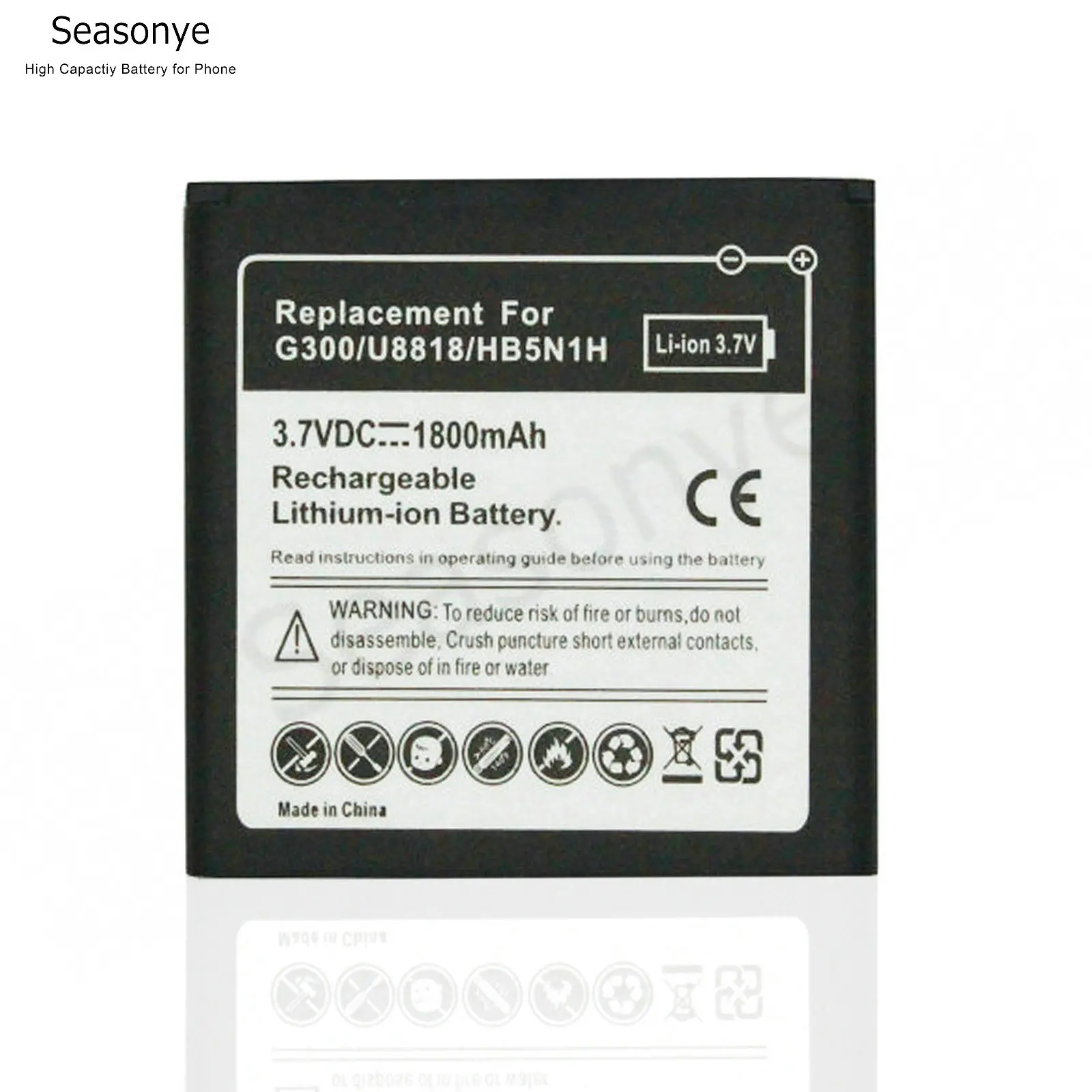 Batteria Sostitutiva Per Huawei U8815 E Ascend – Li-ion 1800mAh 3.7V HB5N1H, Compatibile Con G300, Y330, G330 E Molti Altri - 2