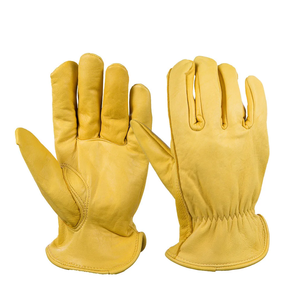 Sheepskin Driver Gloves Protective Labor Insurance Handling Full Leather Gardening Gloves 