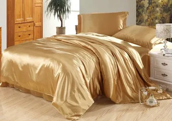 

7pcs Luxury camel tanning silk bedding set satin sheets super king queen full twin size duvet cover fitted bed in a bag quilt