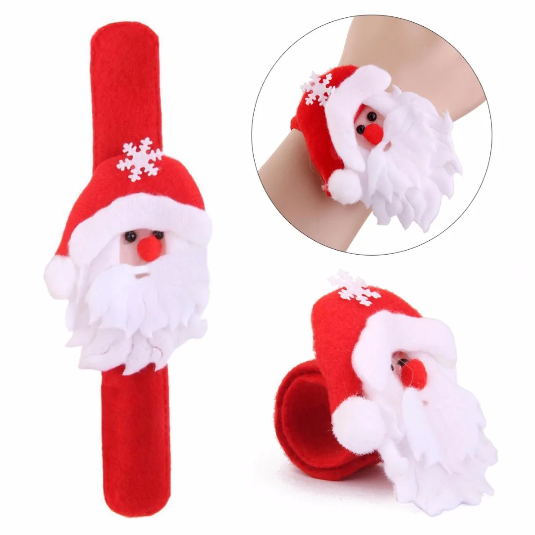 12x Christmas Santa Claus Wrist Slap Band Wristband Party Bracelet For Adult Kid 2018 DIY Newest