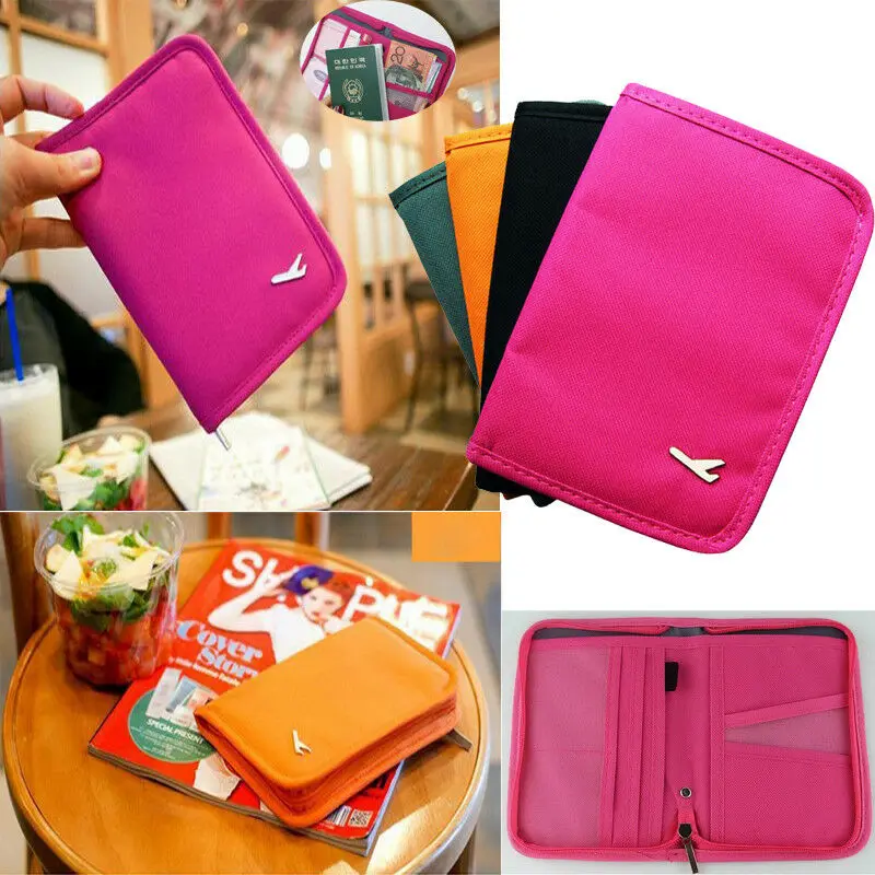 

Local Stock NEW Travel Bag Wallet Purse Document Organiser Zipped Passport Tickets Unisex Travel ID Holder
