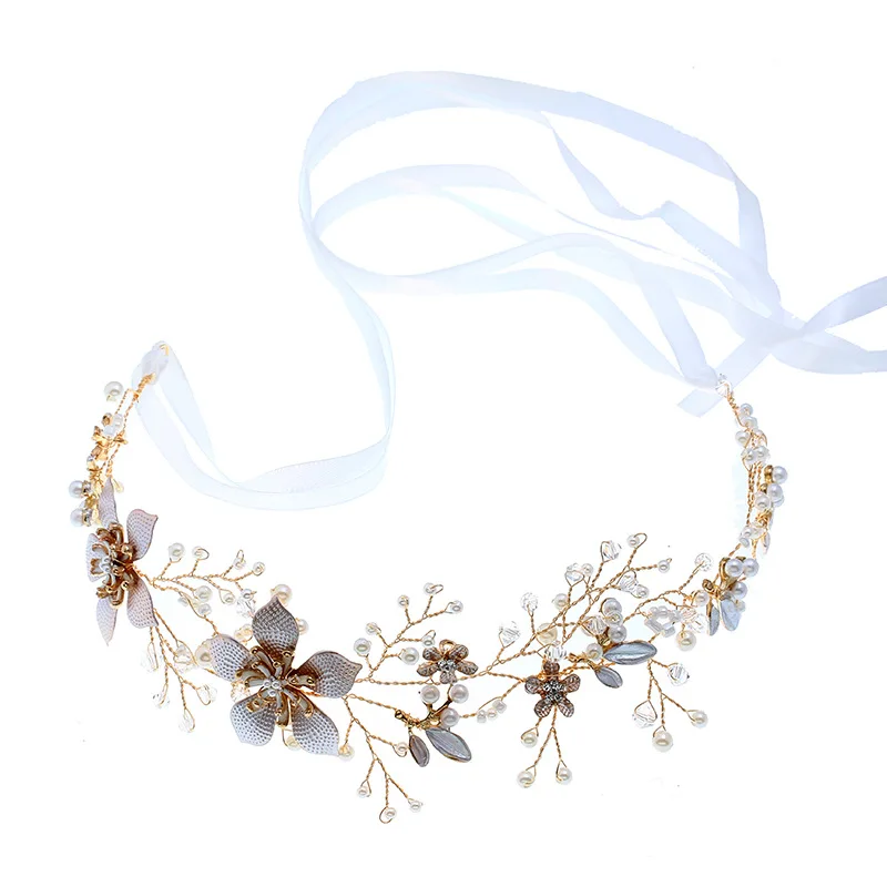 

FLDZ 2019 New Bridal Wedding Flower Bride Head Piece Tiara Headband Hair Fashion Jewelry For Women Accessories Gifts