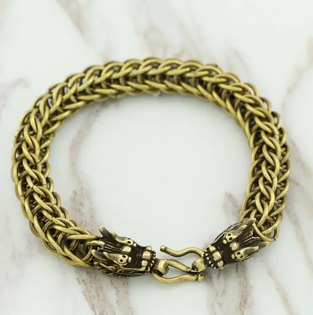 

Cold Wind Brass Bracelet Euro-American Men's And Women's Cool And Overbearing Metal Handring Hip-hop Crafts Dragon Head Bracelet