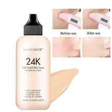 24K Moisturizing Liquid Face Foundation Makeup Long Lasting Face Coverage Naturally Concealer Oil-controling Lightfeel Cream