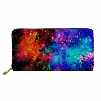 

Women PU Leather Organizer Wallet Long Feminine Cluth Phone Card Purse Money Bag for Girls Galaxy Starry Coin Pouch