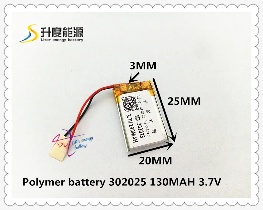 Bluetooth Литий-ионный аккумулятор 3,7 v 130mah 302025 перезаряжаемый