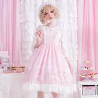 The Fairy Land ~ Sweet Pink Lolita Dress Sleeveless Princess Printed Party Dress