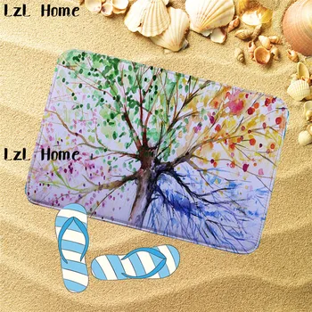 

LzL Home The Tree Of Life Bath Pedestal Rug Cover Bathroom Bath Mat Set Household Bathroom Carpets Design Decor Anti-slip Tapete