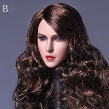 1:6 Scale European Female Head Sculpt Brown Curly Long Hair for 12 Inches Action Figures Bodies Collections Figure Accessori