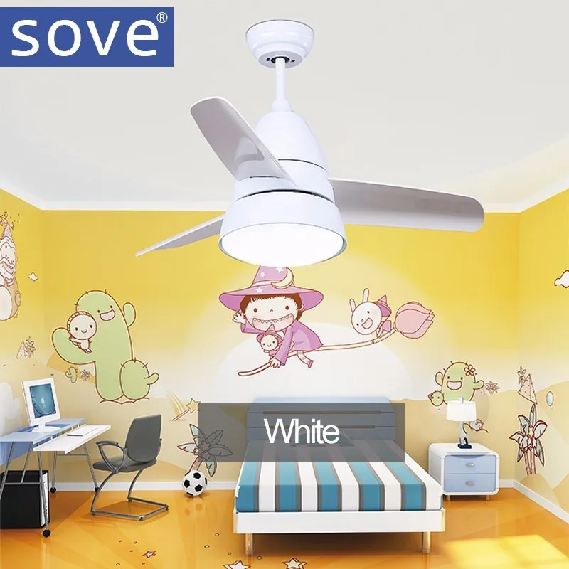 Us 178 32 25 Off Sove Modern Led 36 Inch Kids Ceiling Fans With Lights Bedroom Child Ceiling Fan Children 220 Volt Fan Lamp Ventilador De Techo In