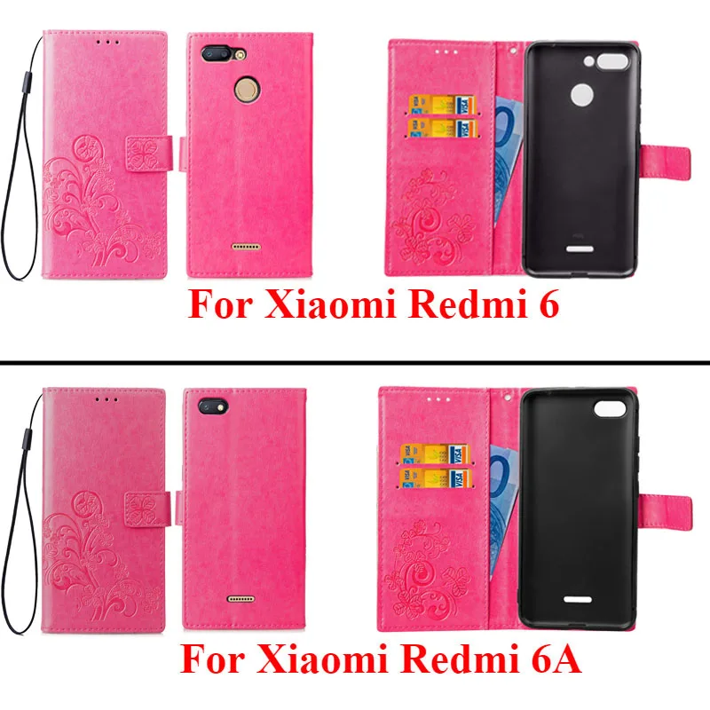 For Xiaomi Redmi 6A Case Redmi 6A Cover Silicone Case For Redmi 6 Leather Wallet Flip Case For Xiaomi Redmi 6A 6 A A6 Redmi6 6A