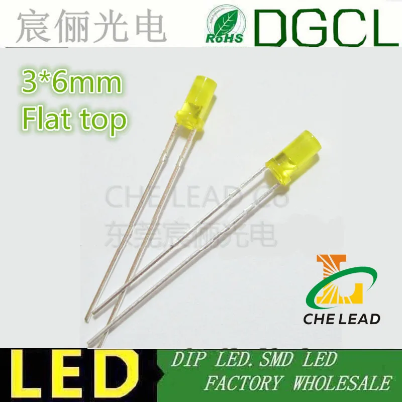 Yellow Flat Top LED 3mm