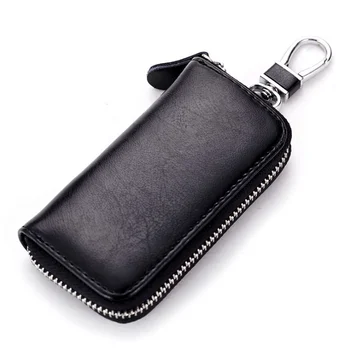 

by DHL 100pcs new Genuine Cow Leather Men & Women Car Key Bag Wallet Multi Function Key Case Fashion Holders 6 Key Rings