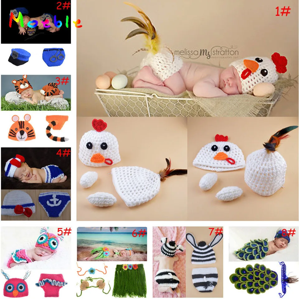 Lovely Crochet Animal Design Baby Photography Props Crochet Newborn