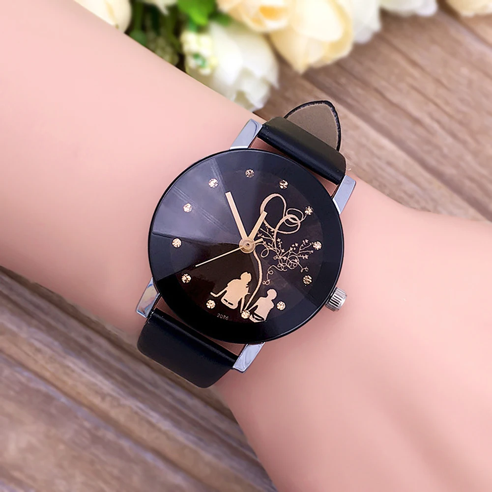  New Relogio Couple Watches Student Couple Stylish Spire Glass Belt Quartz Watch Men's Watches Women's Watches Relogio Masculino