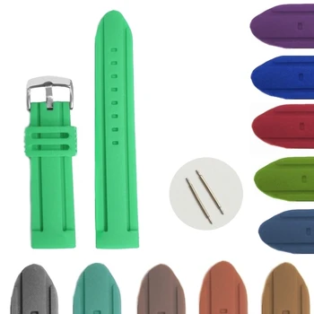 

24mm Aqua Green Color Silicone Jelly Rubber Ladies Men Watch Band Straps WB1072P24JB Spring Bar and spring bar removal tool incl