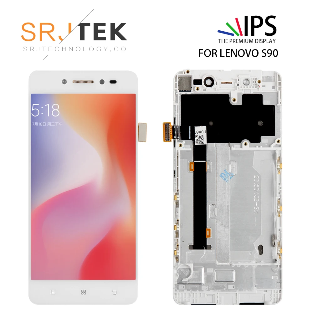 

SRJTEK 5'' For Lenovo S90 LCD Display Touch Screen Digitizer Assembly With Frame S90-T S90-U S90-A LCD Display Replacement