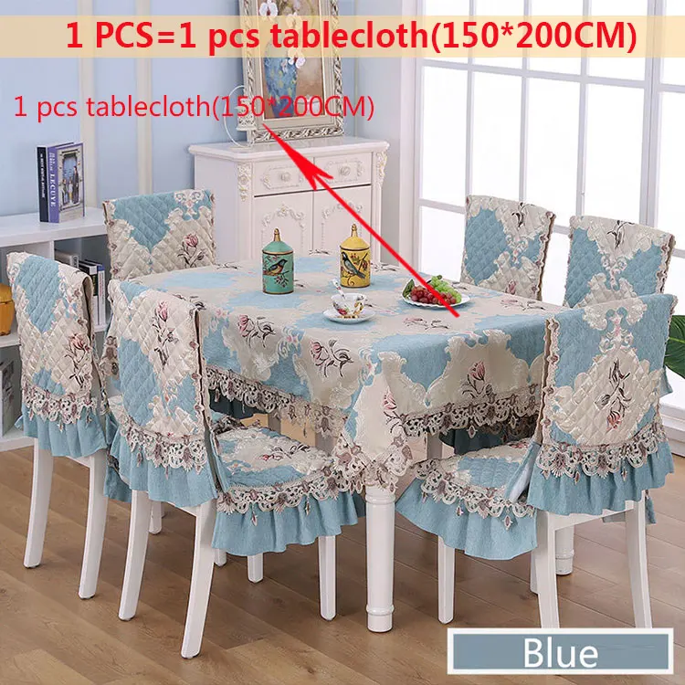 Blue1pcs-150x200cm 9/13 шт. печатных скатерть набор современный стул Чехлы Hotel Бытовая обеденный простой синий пыле Водонепроницаемый Скатерти - Цвет: Blue1pcs-150x200cm