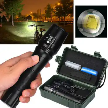 

SUPER BRIGHT XML T6 Zoomable LED Flashlight X800 G700 Battery Charger lanterna led t6 Torch Lamp BY 18650 Battery #3S28