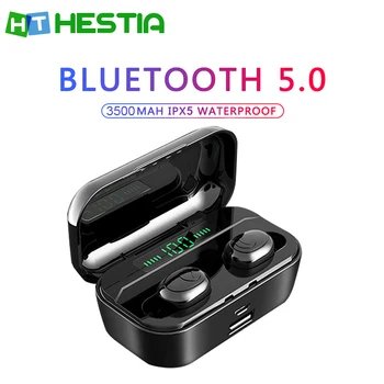 

New Bluetooth Earphones Wireless Headphone Sports Super Bass Earbuds Waterproof Headset with mic 3500mAh Wireless Charging Box